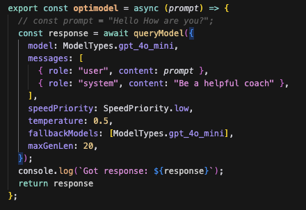 Optimodel code